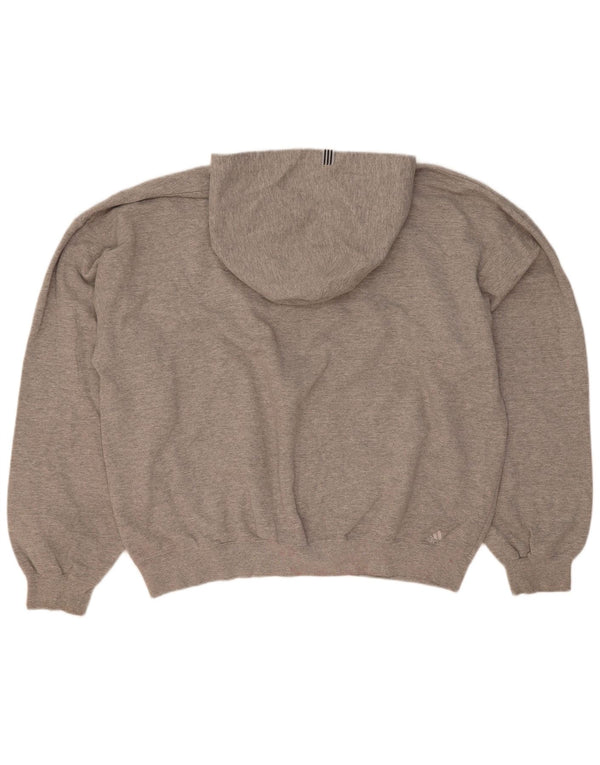 Felpa con cappuccio grafica da uomo Adidas XL in cotone chiazzato grigio