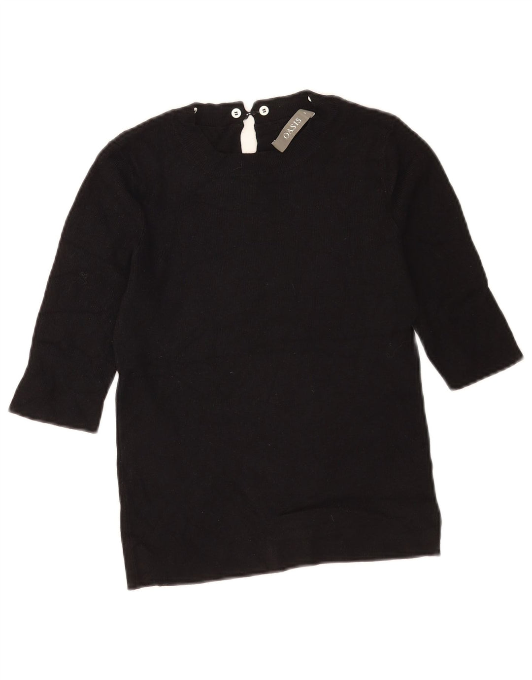 Top da donna Oasis manica 3/4 UK 8 Small Nero