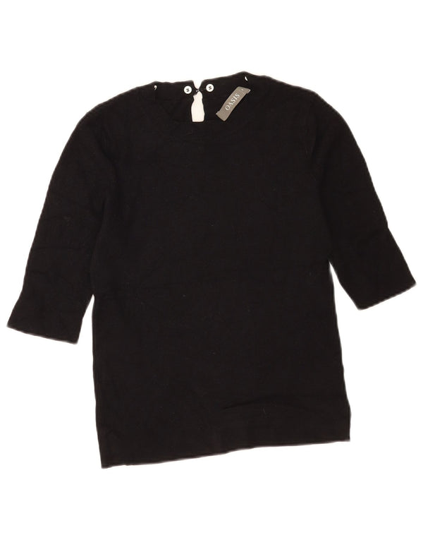 Top da donna Oasis manica 3/4 UK 8 Small Nero