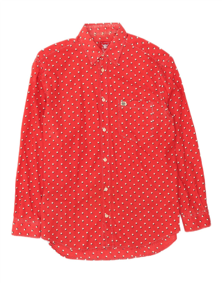 SIXTY Mens Shirt Medium Red Polka Dot Cotton Vintage Sixty and Second-Hand Sixty from Messina Hembry 