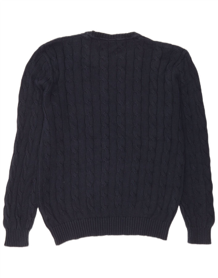 Maglione maglione girocollo da uomo Kangol XL in cotone blu navy