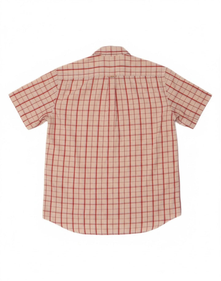 KAPPA Mens Short Sleeve Shirt Medium Red Check Cotton