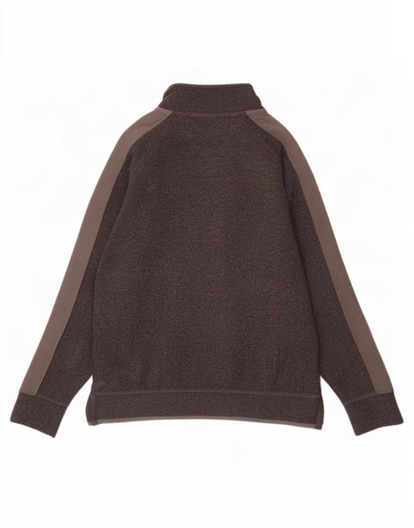 Fat Face Mens Zip Neck Sweatshirt Jumper Large Grey Colourblock Cotton