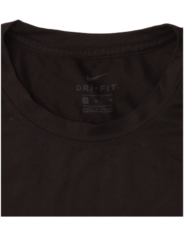 T-shirt Nike da uomo Dri Fit, top in poliestere nero medio