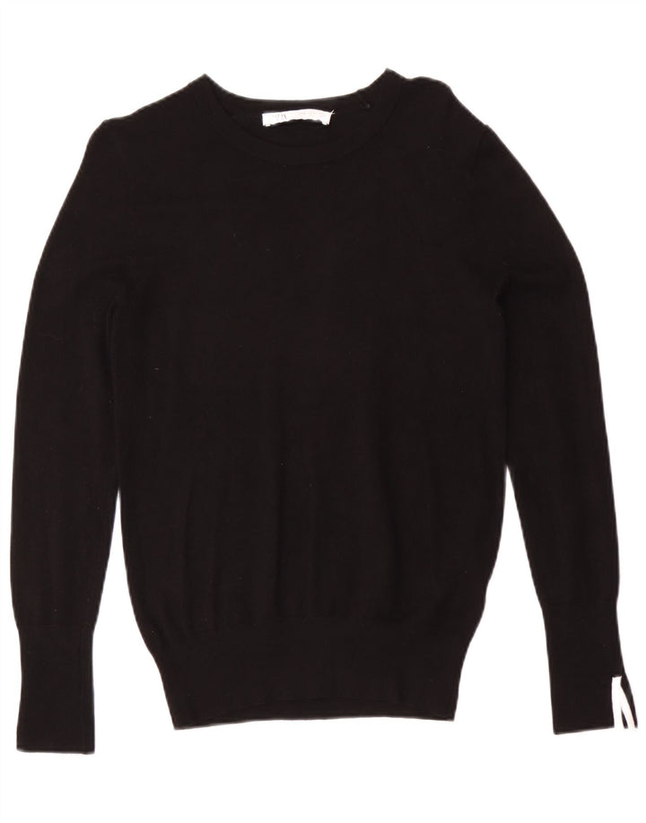 Maglione Zara da donna con scollo a barchetta UK 12 viscosa nera media