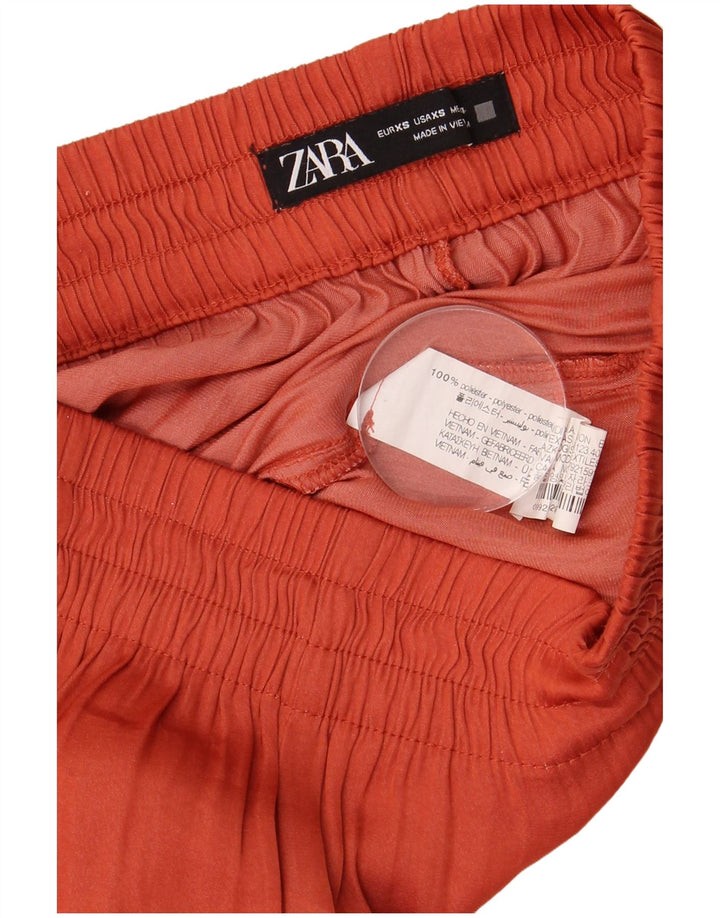 Pantaloni culotte a vita alta da donna Zara XS W24 L27 poliestere arancione