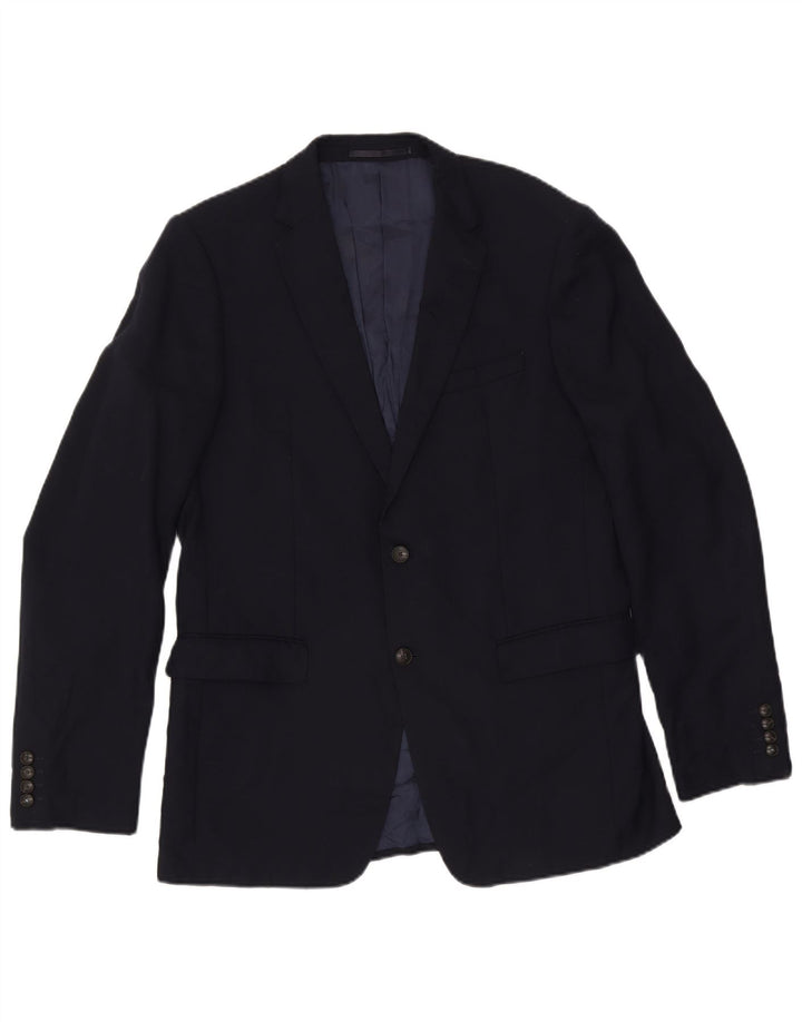 Giacca blazer a 2 bottoni da uomo Marks & Spencer UK 42 Large in lana blu navy