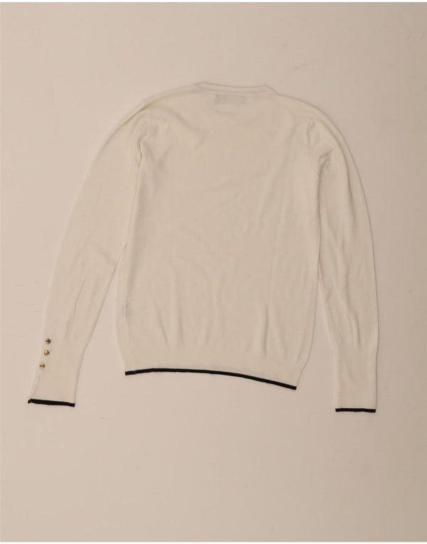 Maglione maglione girocollo da donna Zara UK 12 bianco medio