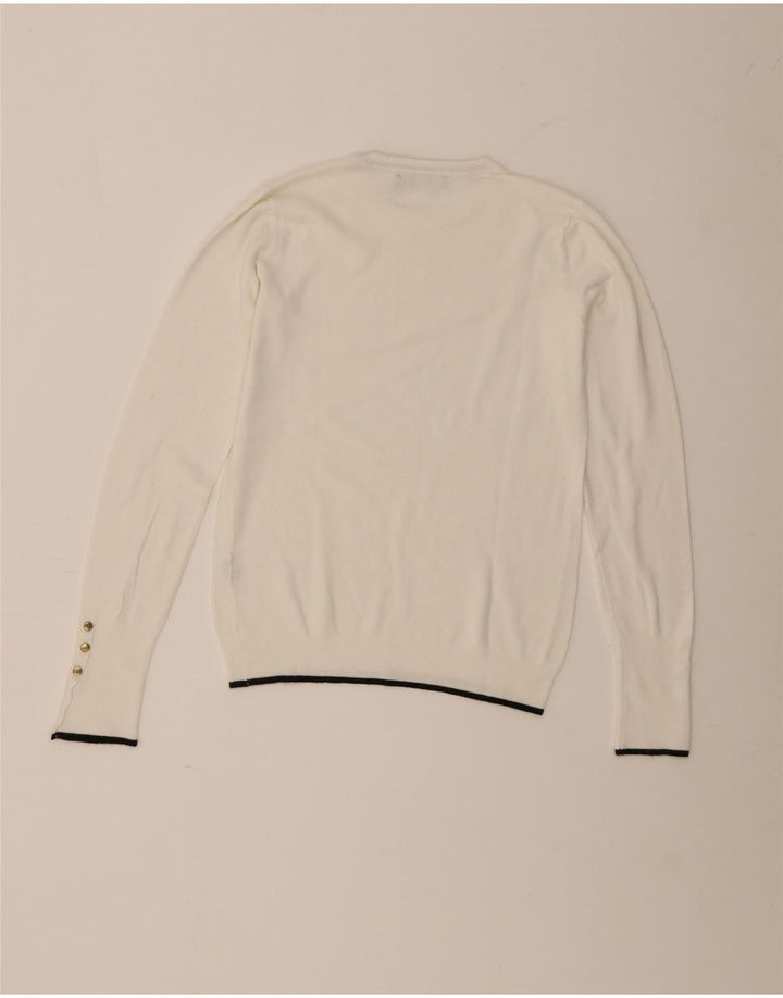 Maglione maglione girocollo da donna Zara UK 12 bianco medio