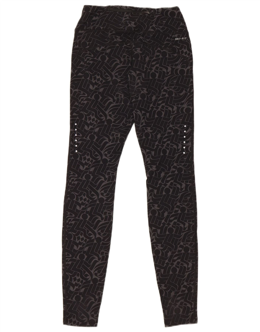 Leggings Dri Fit da donna NIKE UK 8 piccolo nylon geometrico nero