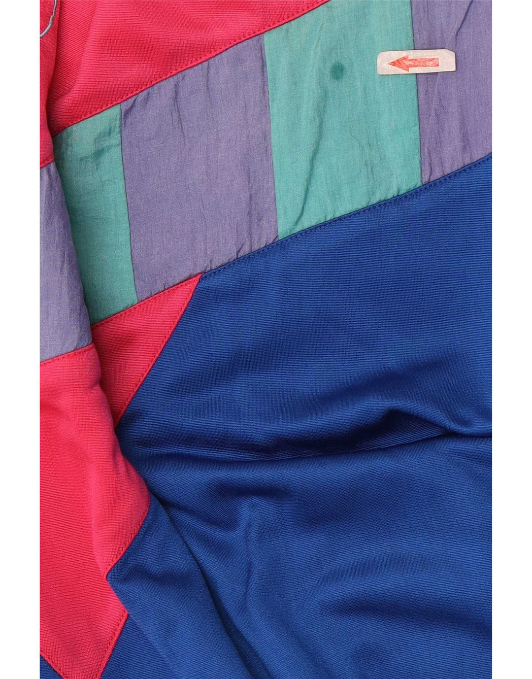 Giacca da ginnastica vintage da uomo XL in poliestere color block multicolore