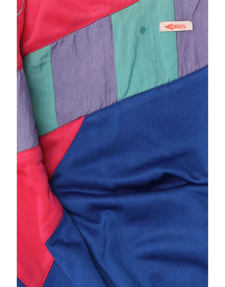 Giacca da ginnastica vintage da uomo XL in poliestere color block multicolore