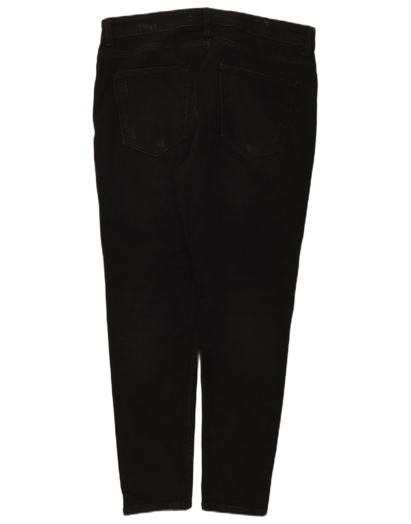 Jeans skinny effetto invecchiato da uomo Zara EU 44 Large W34 L28 cotone nero