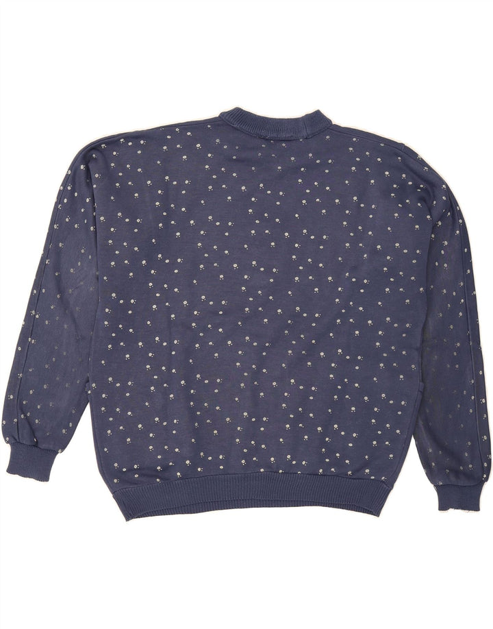CREATIVE Womens Sweatshirt Jumper UK 16 Large Navy Blue Floral Vintage Creative and Second-Hand Creative from Messina Hembry 