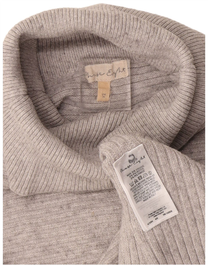 Maglione corto da donna Phase Eight con collo alto UK 14 Viscosa grigio medio