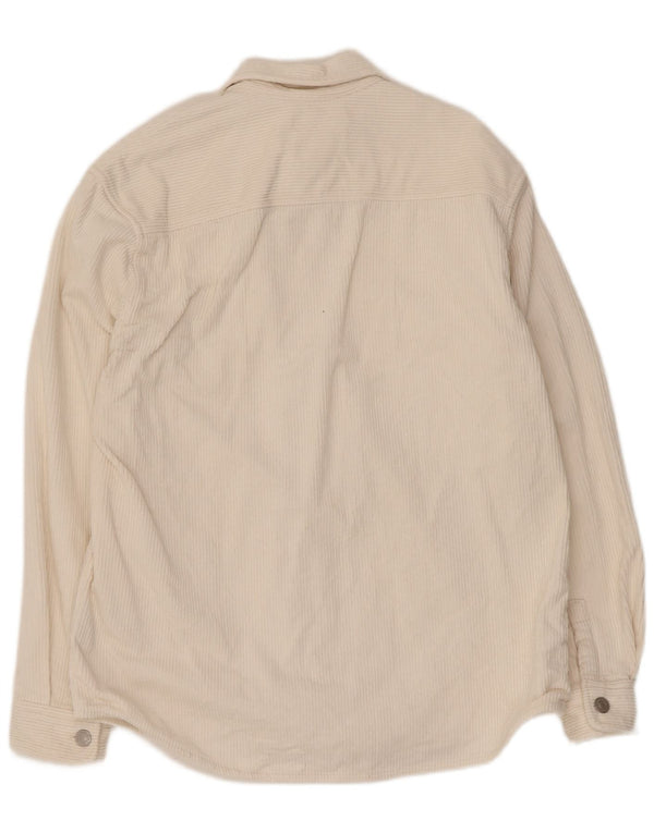 Camicia Zara da uomo in velluto a coste, cotone bianco medio