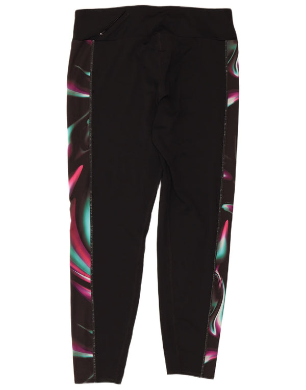 Marks & Spencer Womens Leggings UK 18 XL Black Tie Dye Polyester