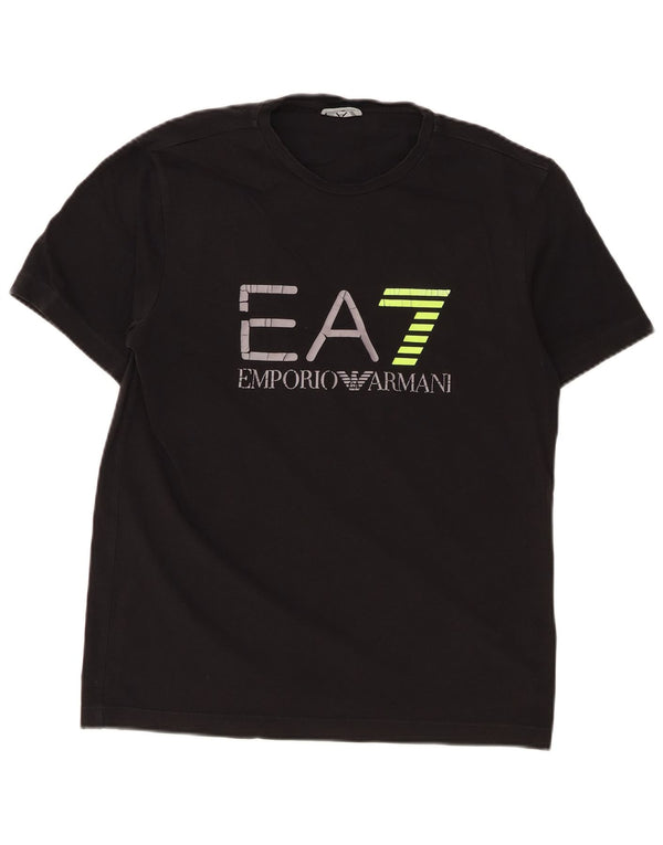 T-shirt grafica da uomo Emporio Armani Top in cotone nero medio