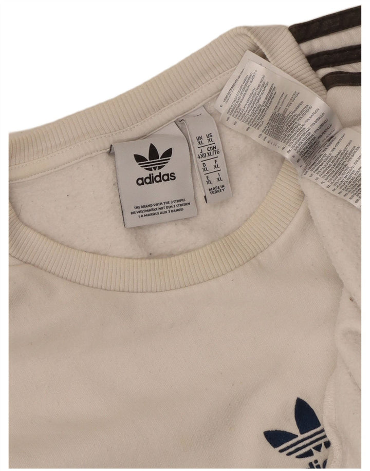 Felpa Adidas Uomo Maglione XL Cotone Bianco