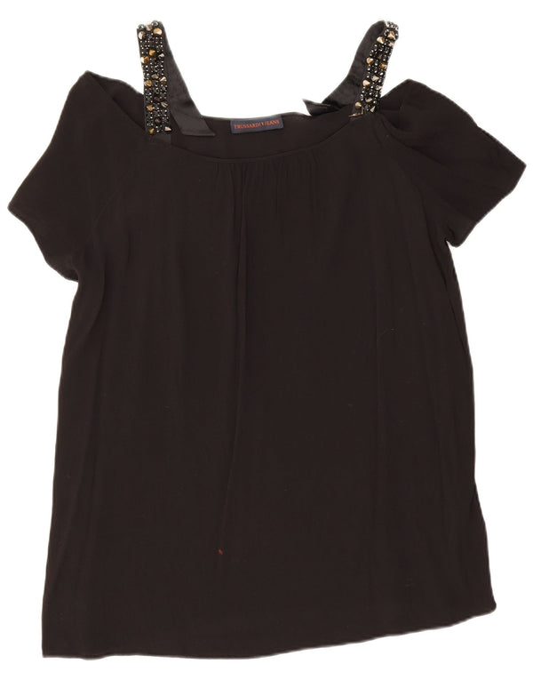 Top Trussardi Donna con Spalle Scoperte IT 48 XL Viscosa Nera