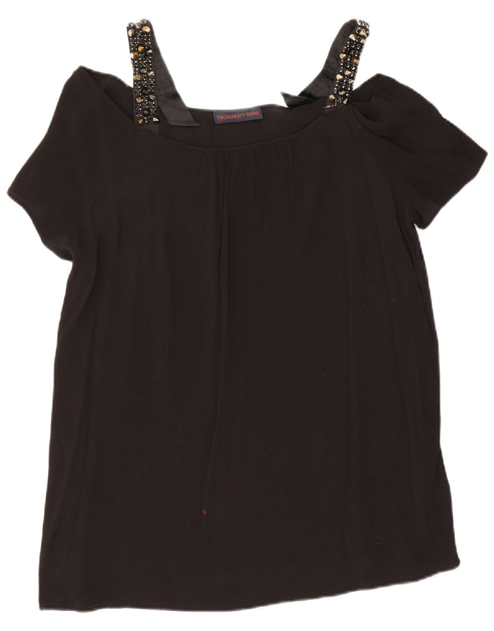 Top Trussardi Donna con Spalle Scoperte IT 48 XL Viscosa Nera