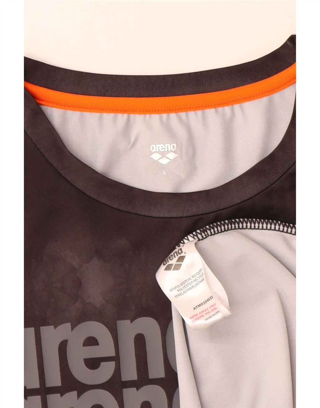 T-shirt grafica da uomo Arena Top grande in poliestere tie-dye grigio