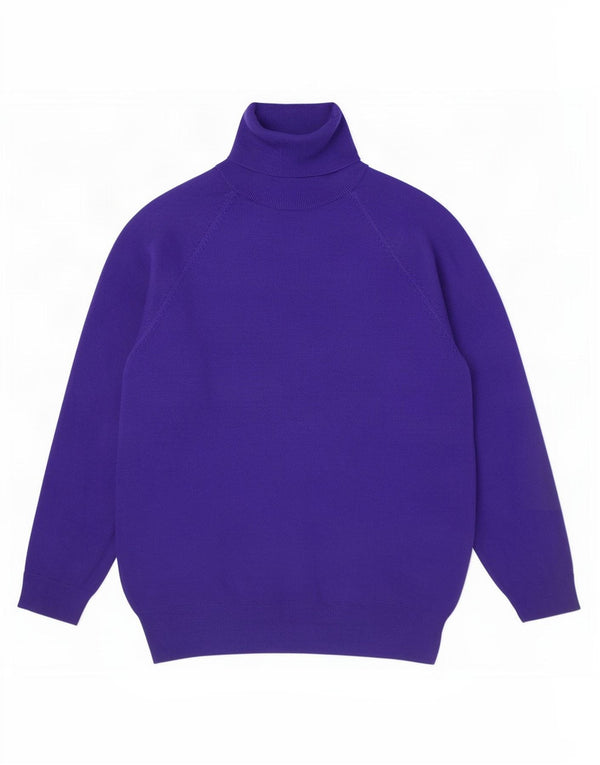 Maglione Zara da donna con collo alto e maniche a 3/4 UK 10 piccolo viscosa viola