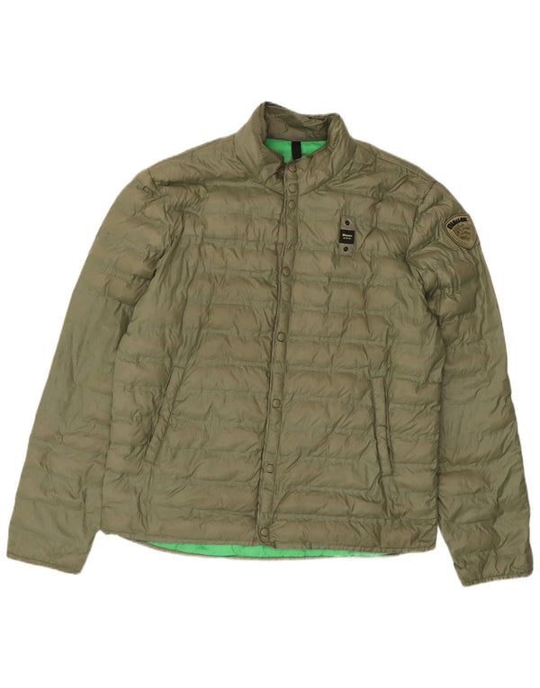 Blauer Mens Padded Jacket UK 42 XL Khaki Polyamide