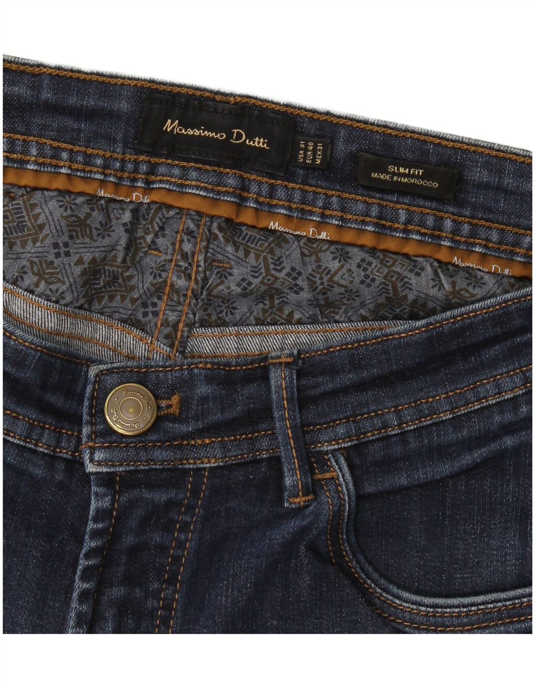Jeans slim da uomo Massimo Dutti EU 40 medio W31 L30 blu