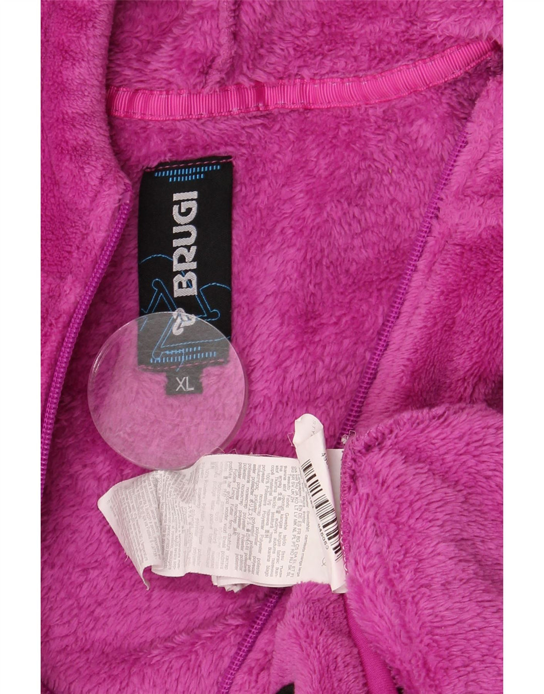 Giacca in pile con cappuccio da donna Brugi UK 18 XL poliestere rosa