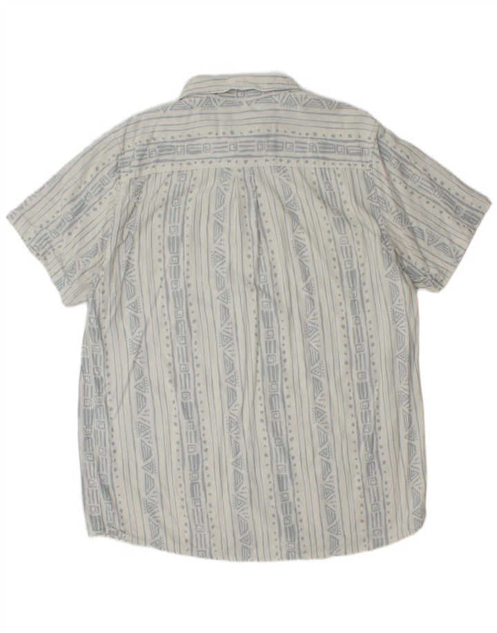 Camicia a maniche corte da uomo Rip Curl XL in viscosa geometrica bianca