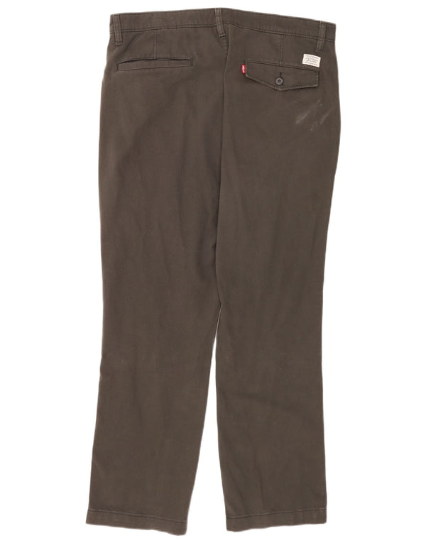 Levi's Mens Straight Chino Trousers W36 L32 Grey Cotton