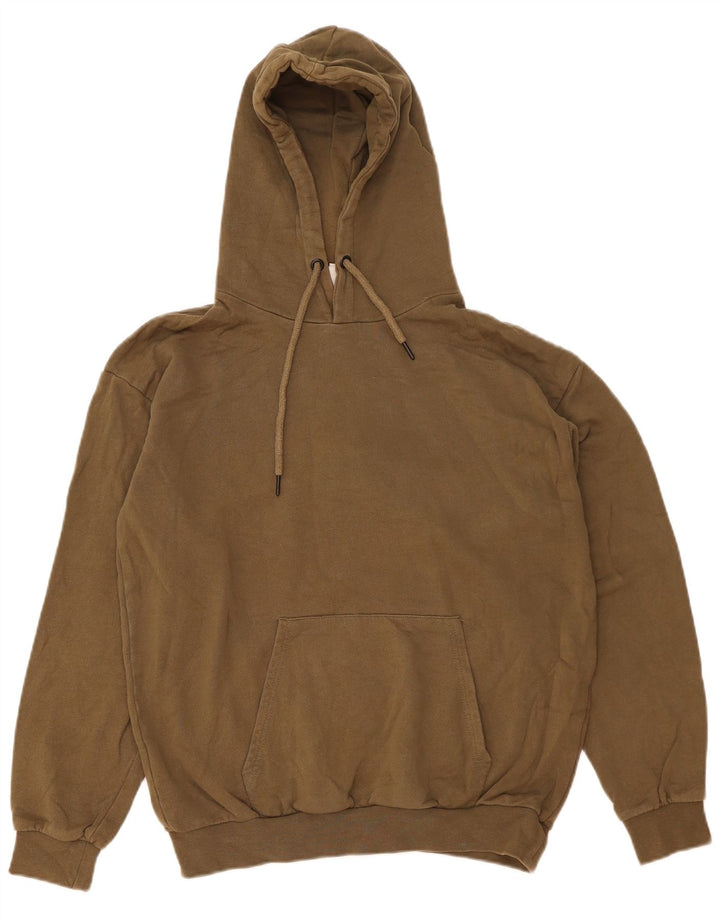 Felpa con cappuccio da uomo Zara in cotone kaki medio