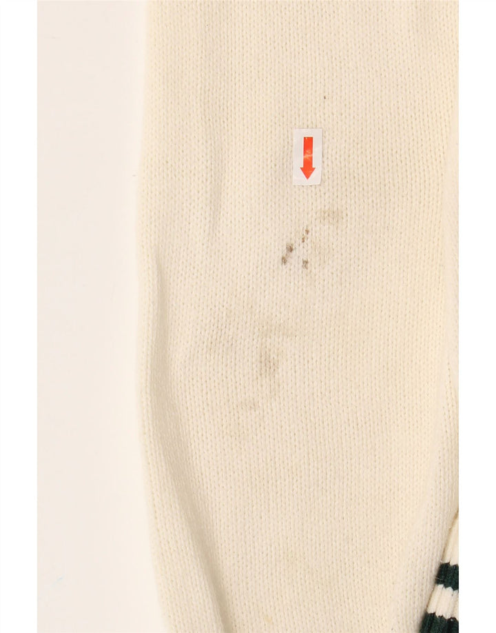 HOLLISTER Maglione maglione girocollo oversize squadrato da donna UK 6 XS Bianco sporco