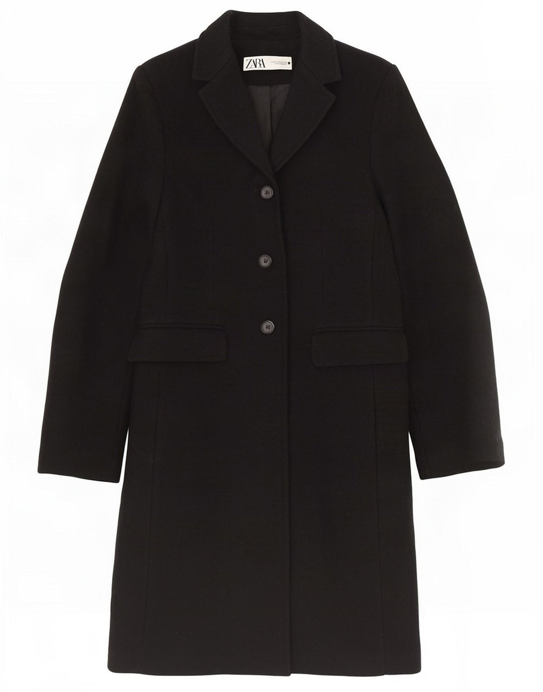 Cappotto Zara Donna UK 6 XS Nero Viscosa