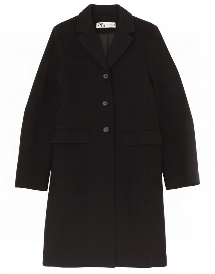 Cappotto Zara Donna UK 6 XS Nero Viscosa