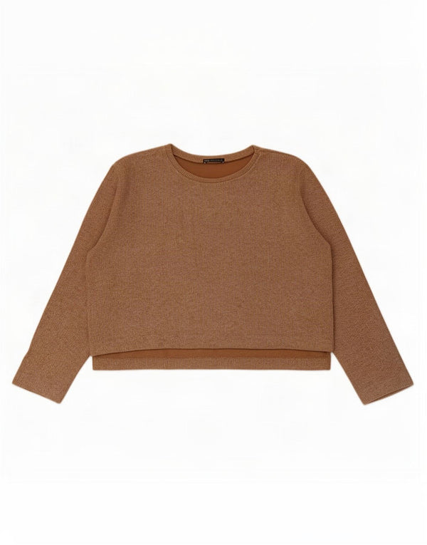 Top corto da donna Zara a maniche lunghe UK 18 XL Beige