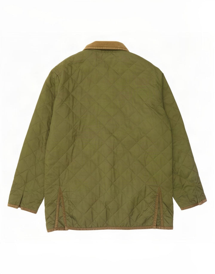 Giacca trapuntata da uomo vintage UK 40 grande poliestere verde