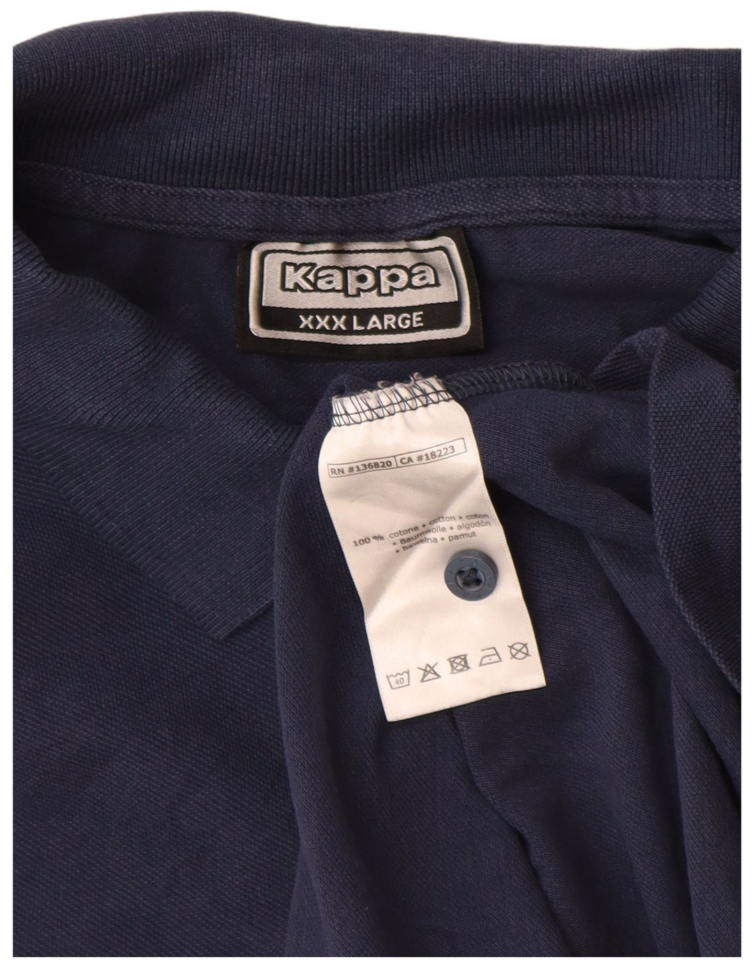 Polo Kappa Uomo 3XL Cotone Blu Navy