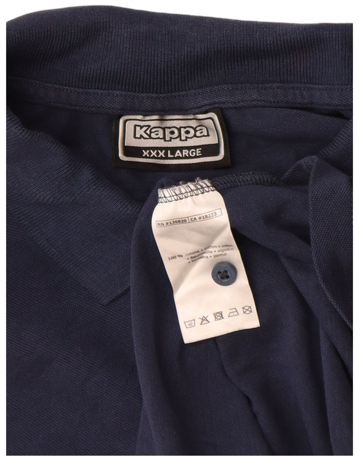 Polo Kappa Uomo 3XL Cotone Blu Navy