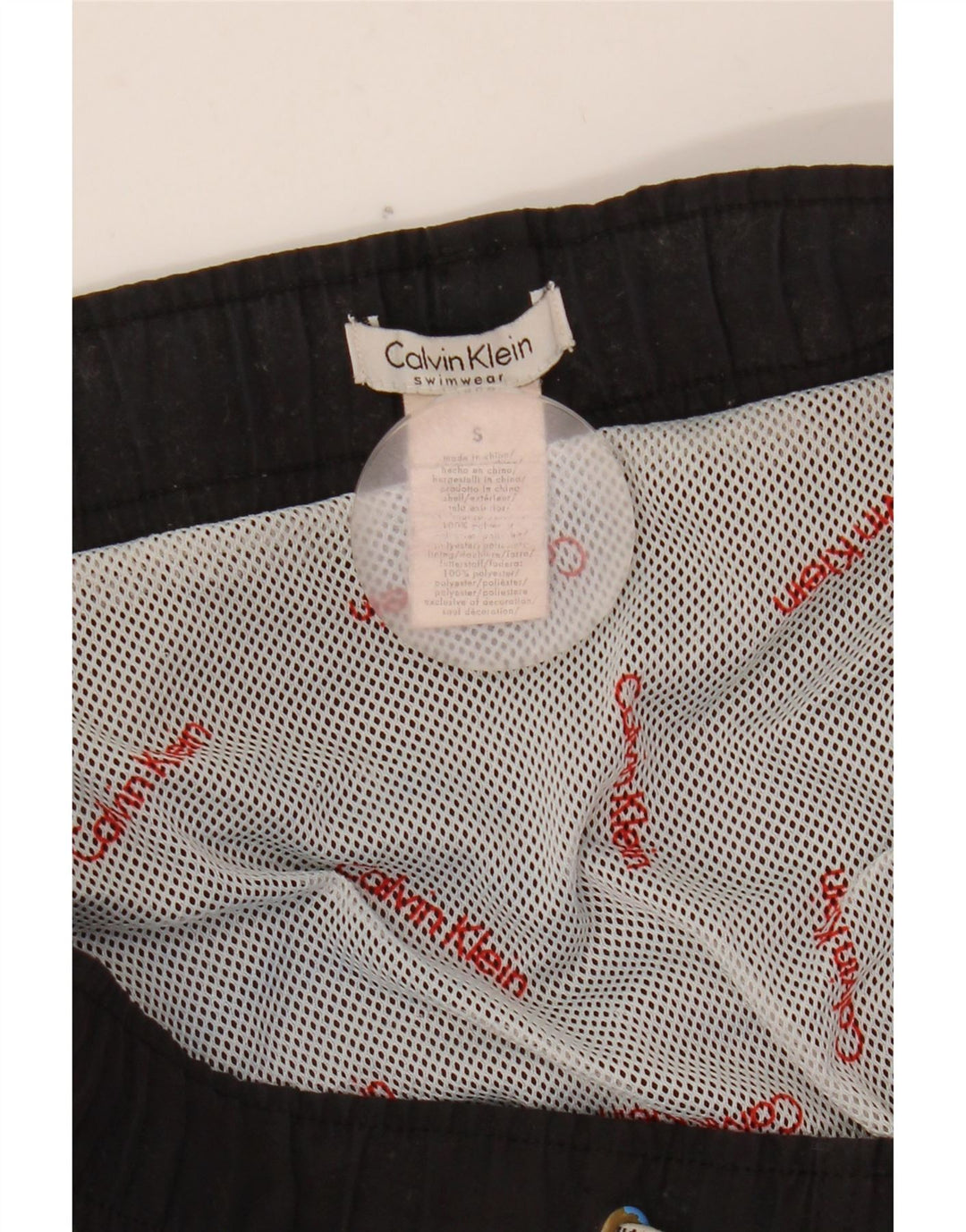 Pantaloncini da bagno grafici da uomo Calvin Klein piccoli in poliestere nero