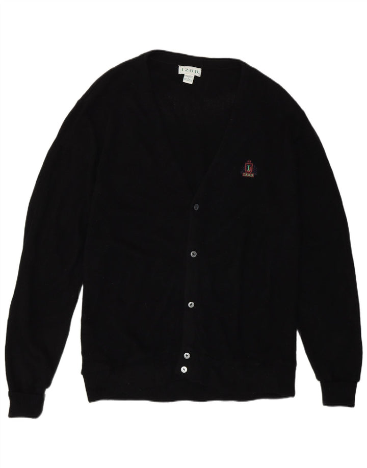 Maglione cardigan da uomo Izod grande acrilico nero