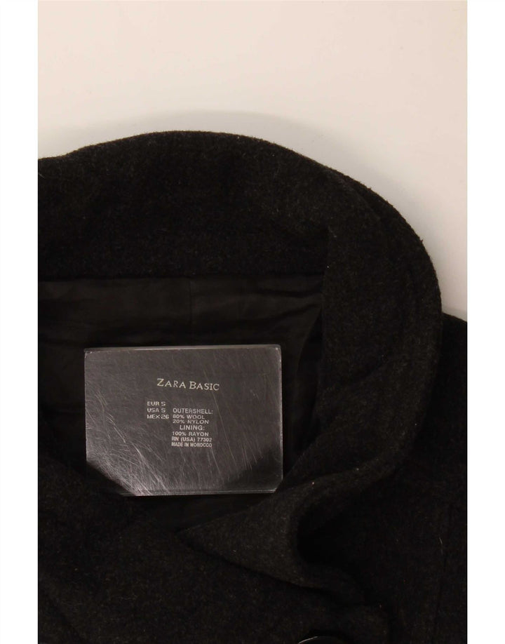 Zara Cappotto da marinaio da donna UK 10 piccolo grigio lana
