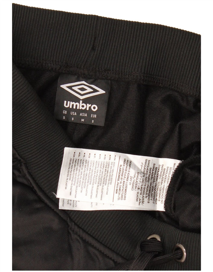 Pantaloni da tuta con grafica Umbro da uomo, pantaloni da jogging, piccoli, in poliestere nero
