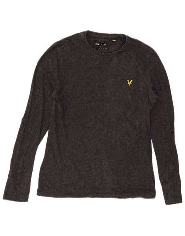 Lyle & Scott Top da uomo a maniche lunghe XS in cotone grigio