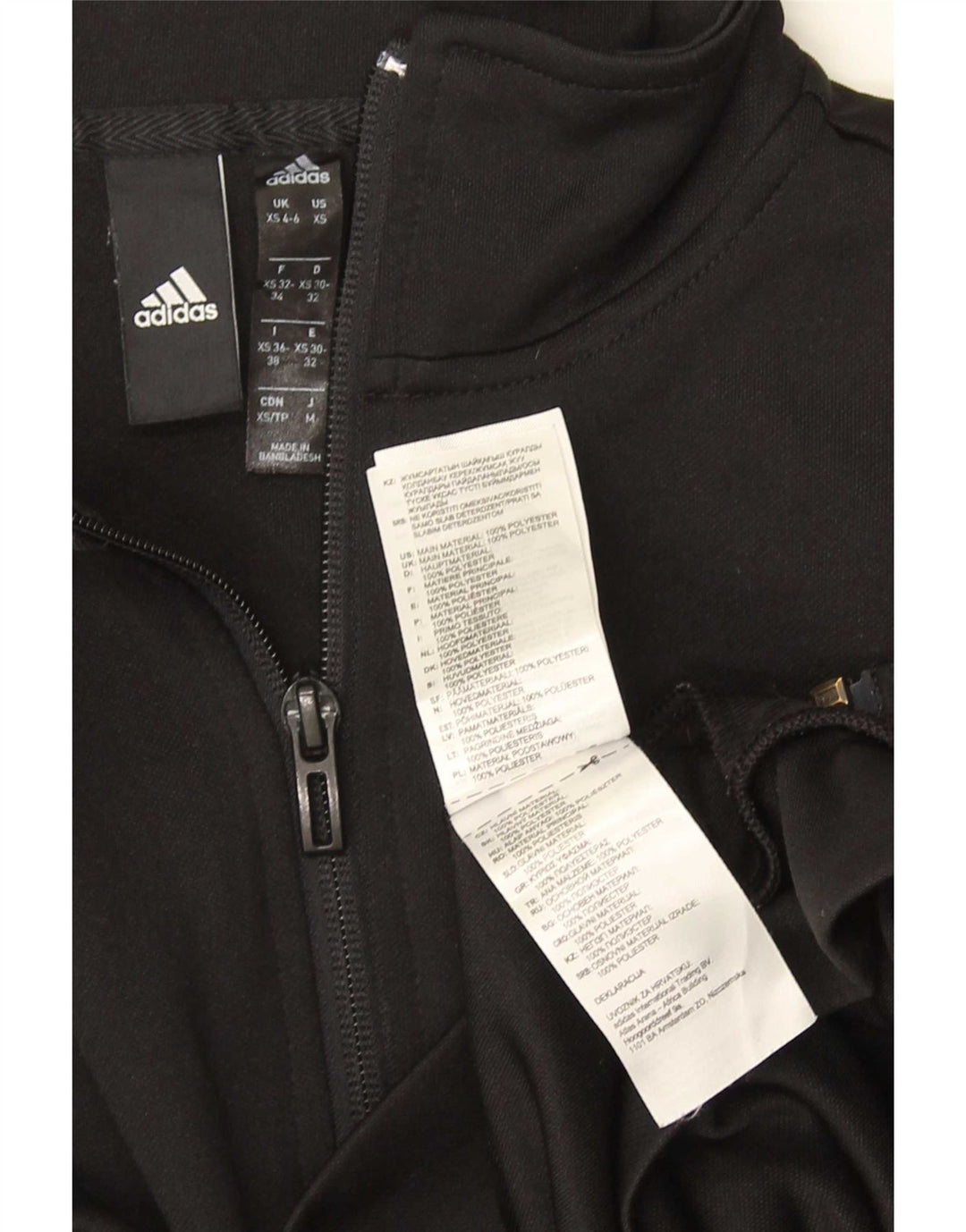 Giacca da tuta da donna Adidas UK 4/6 XS poliestere nero