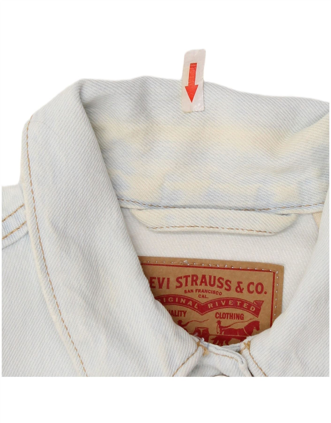 Giacca di jeans corta da donna Levi's UK 12 Cotone blu medio