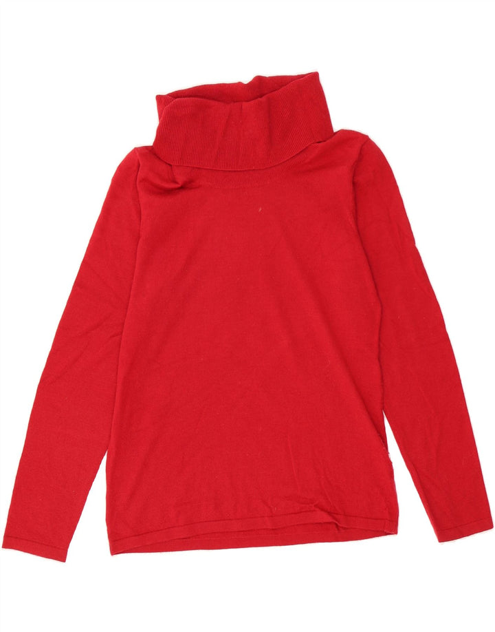 ORVIS Womens Roll Neck Jumper Sweater UK 12 Medium Red Wool Vintage Orvis and Second-Hand Orvis from Messina Hembry 