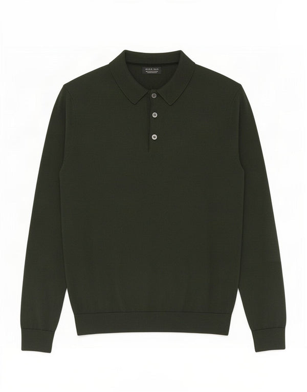 Maglione Zara da uomo con collo alto in acrilico verde medio