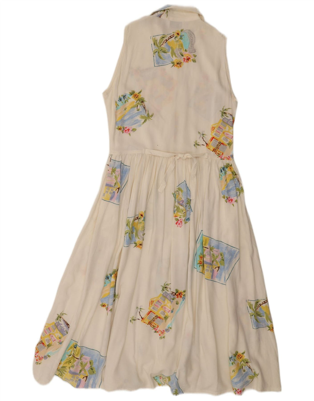 Abito maxi camicia senza maniche da donna Together UK 12 Patchwork bianco medio